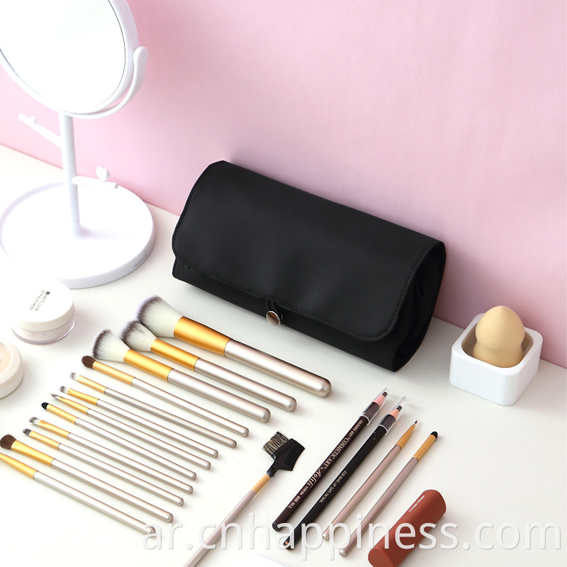 2022 rolling case pouch pouch pockets black cosmetic beauty bag custom قابلة للطي رخيصة السفر رجال لفة مجموعة فرشاة مكياج أدوات كيس